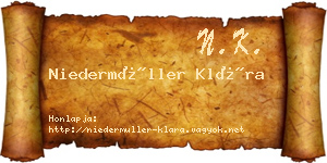 Niedermüller Klára névjegykártya
