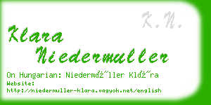 klara niedermuller business card